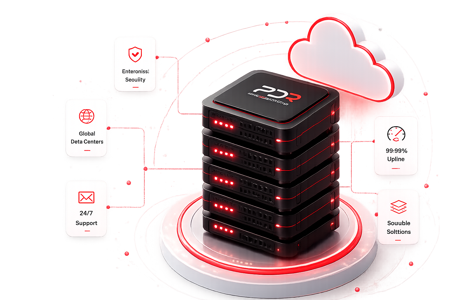 PDR Web Solutions infrastructure — domains, hosting, servers, cloud, email, security